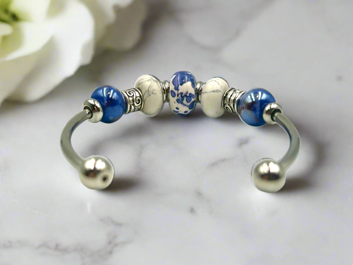 Blue Willow - Single Cuff Bangle