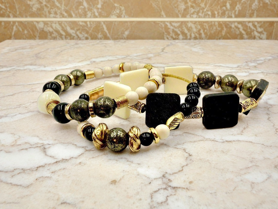 Ebony & Ivory - 3 Piece Bracelet Set