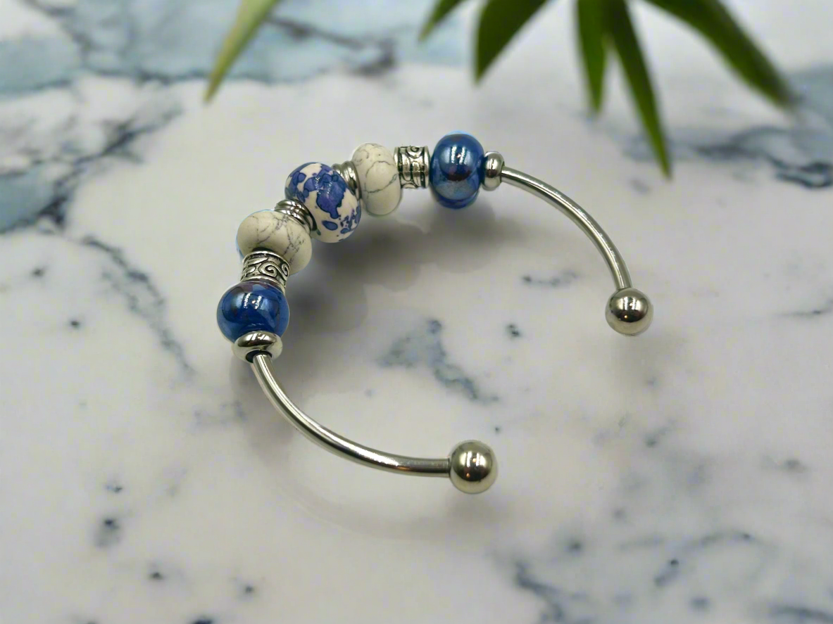 Blue Willow - Single Cuff Bangle