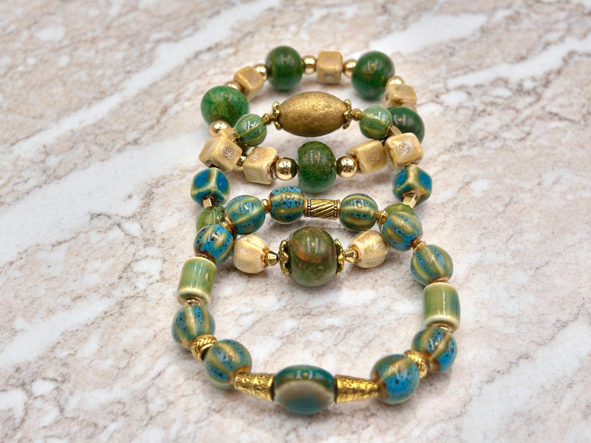 Jasper Tide - 3 Piece Bracelet Set