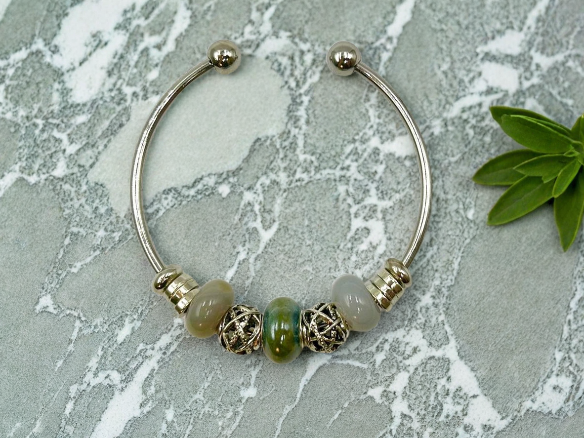 Silver Sage - Single Cuff Bangle