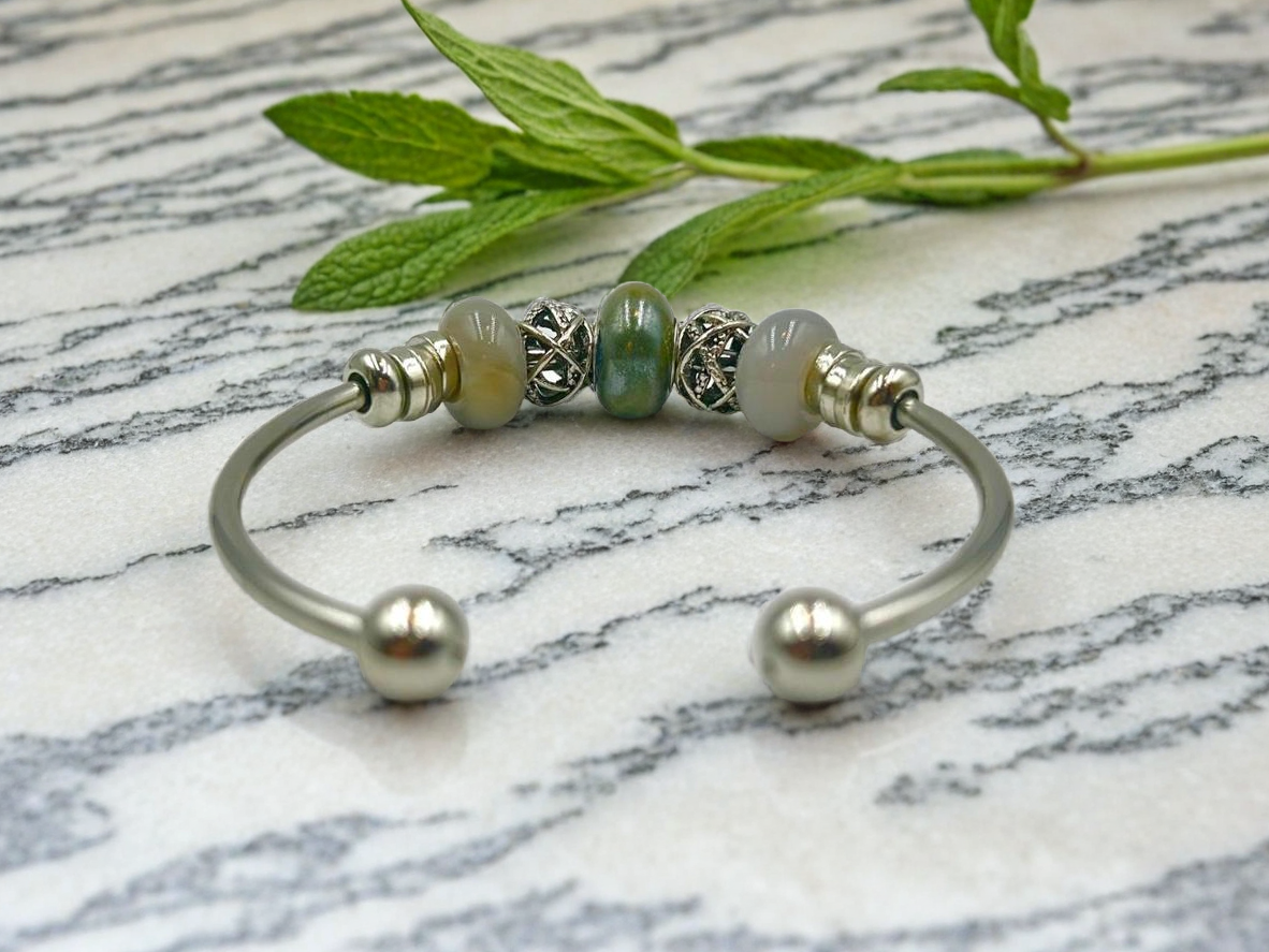 Silver Sage - Single Cuff Bangle