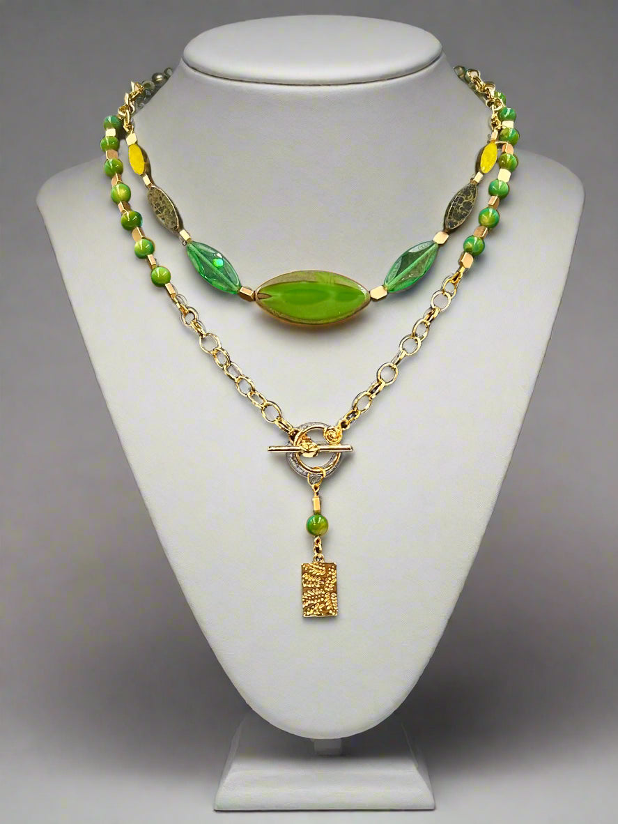 Emerald Tide - Beaded Chain Necklace