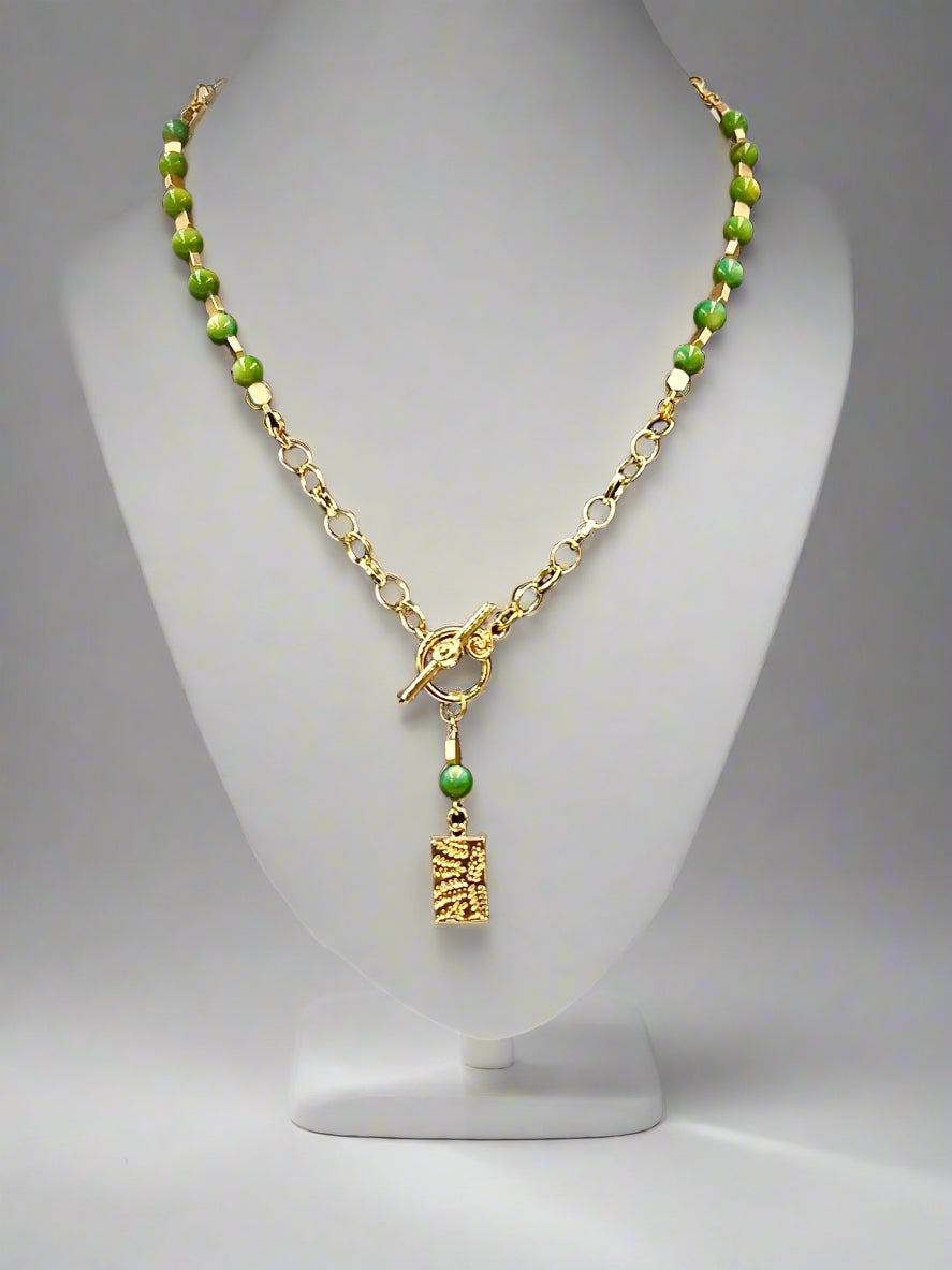 Emerald Tide - Beaded Chain Necklace