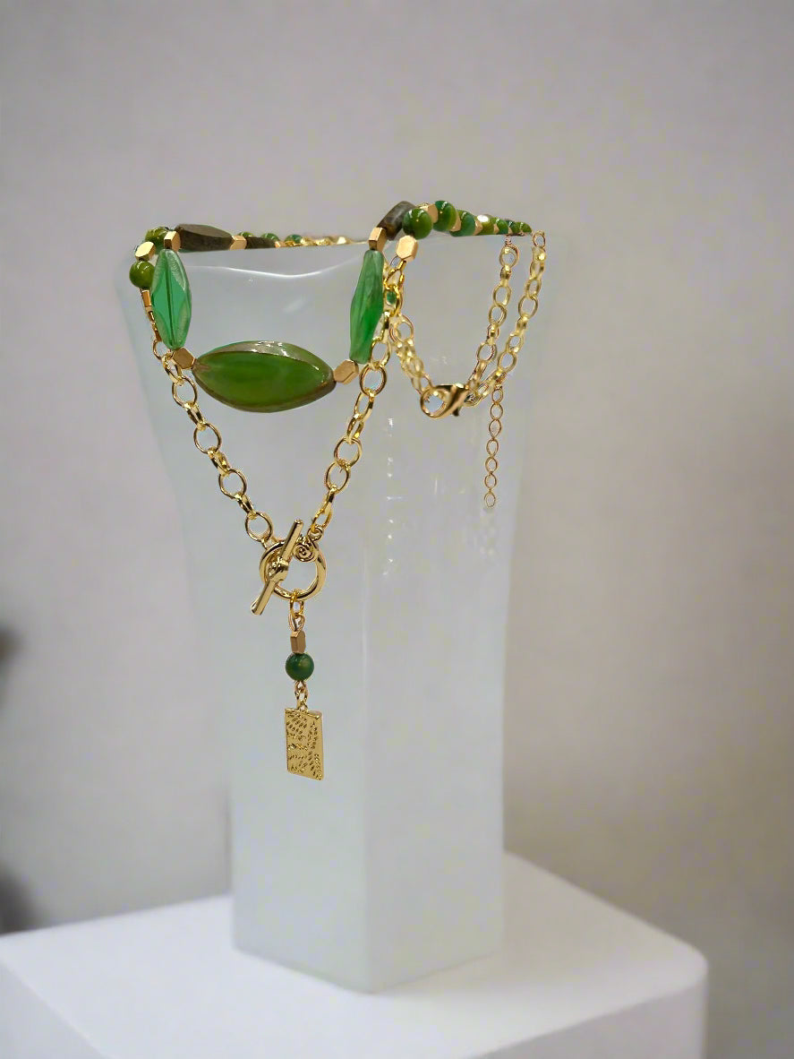 Emerald Tide - Beaded Chain Necklace