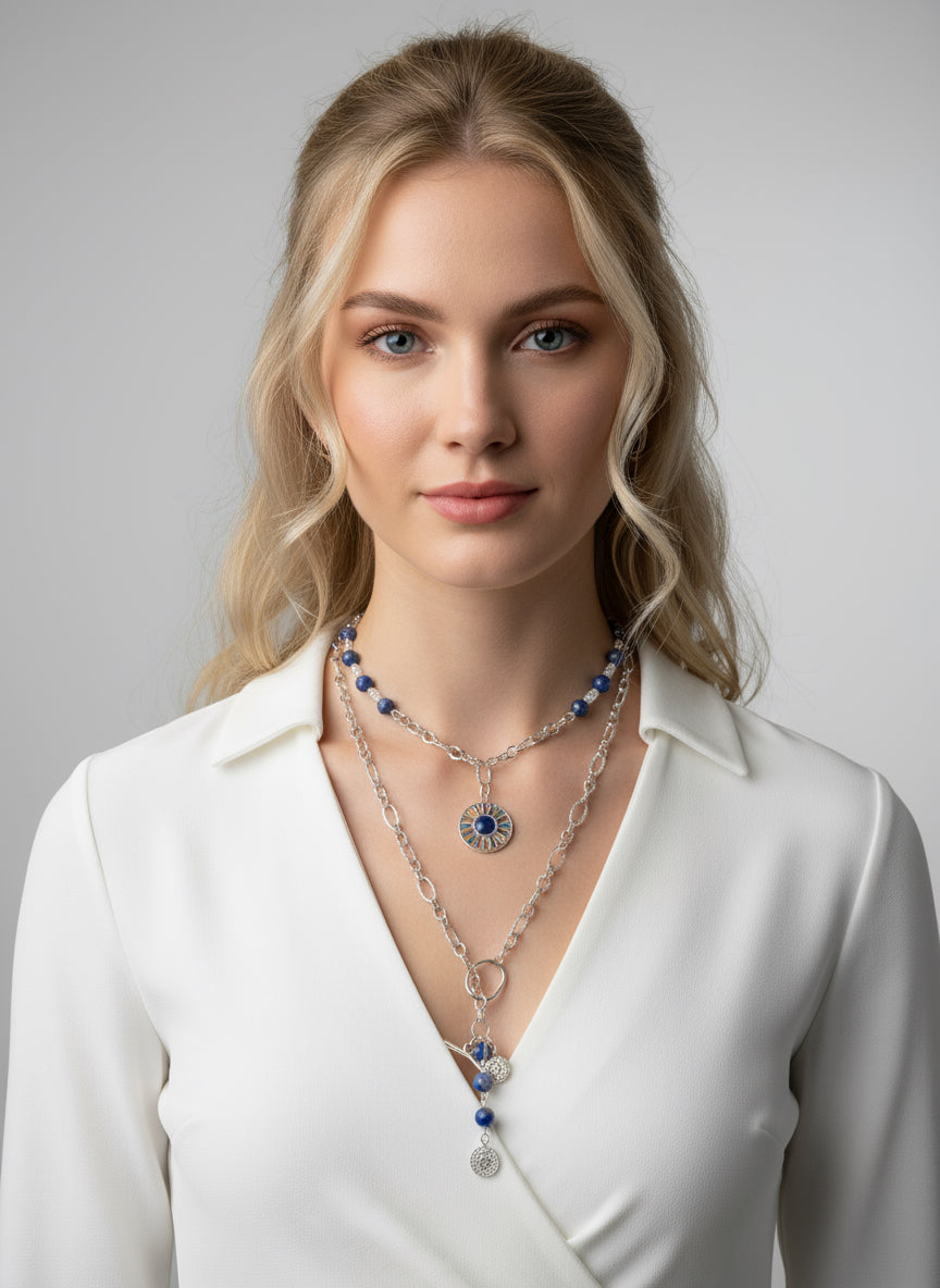 Celestial Bloom - Beaded Chain Necklace