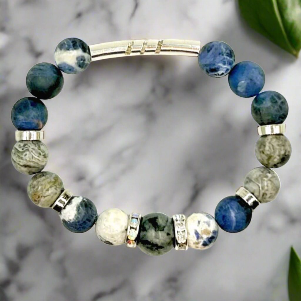 Frosted Sodalite - Single Strand Bracelet