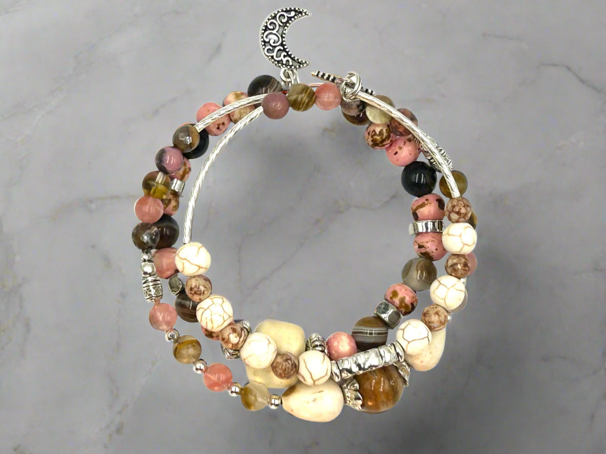 Earthy Pinks - Memory Wrap Bracelet