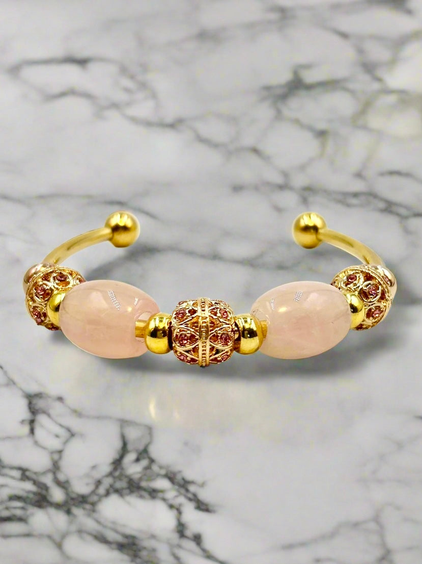 Crystal Blush - Single Cuff Bangle