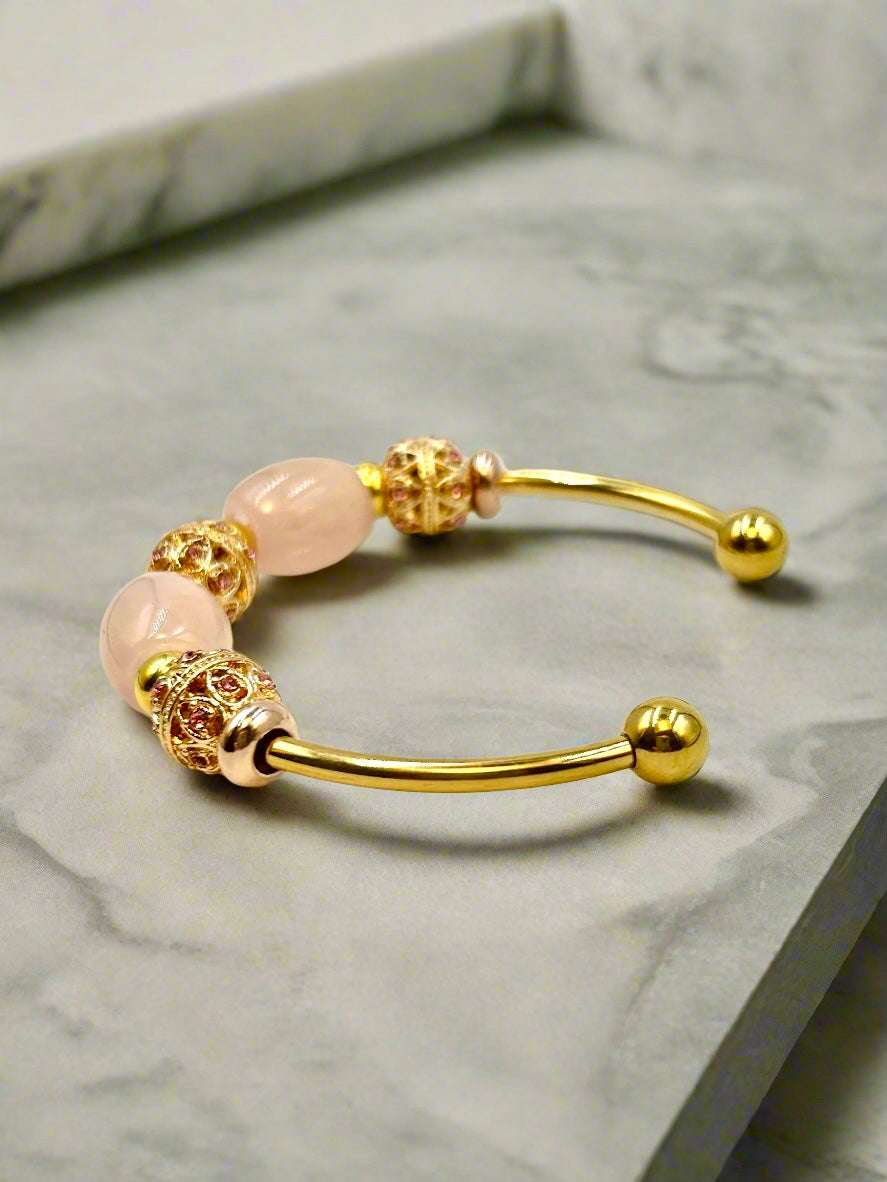 Crystal Blush - Single Cuff Bangle