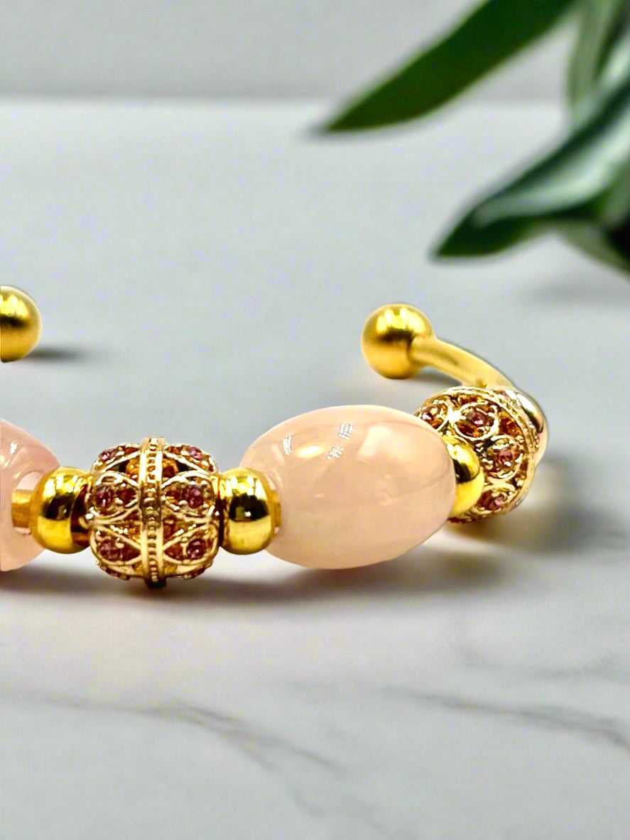 Crystal Blush - Single Cuff Bangle