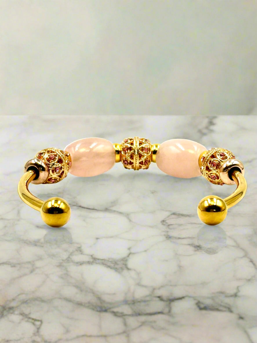 Crystal Blush - Single Cuff Bangle