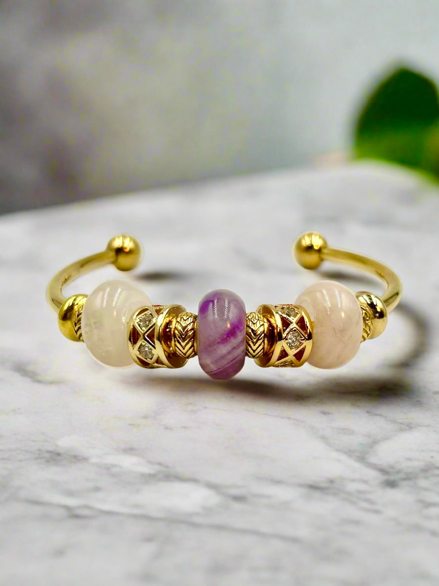 Lavender Rose - Single Cuff Bangle
