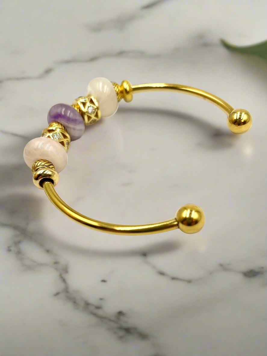 Lavender Rose - Single Cuff Bangle
