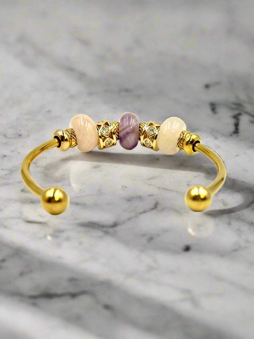 Lavender Rose - Single Cuff Bangle