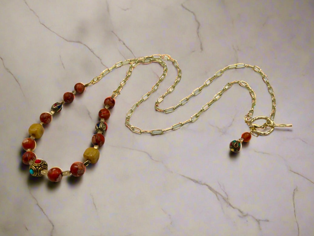 Sun-Kissed - Beaded Chain Necklace