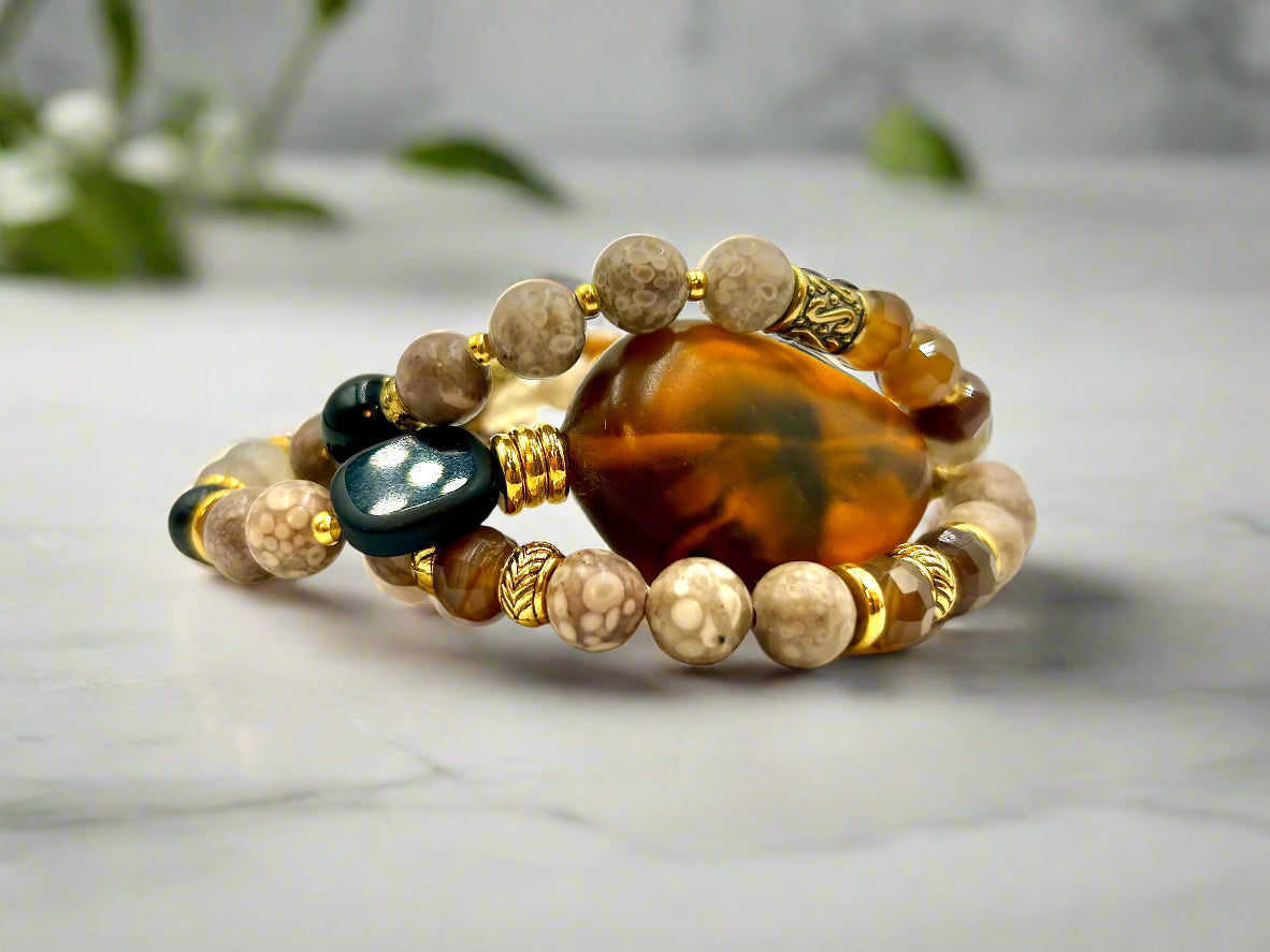 Cognac Sunrise - 3 Piece Bracelet Set