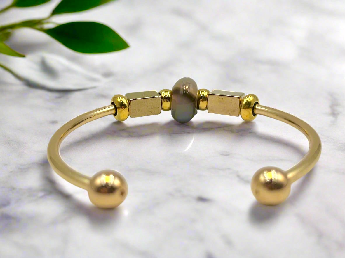 Smokey Agate - Single Cuff Bangle