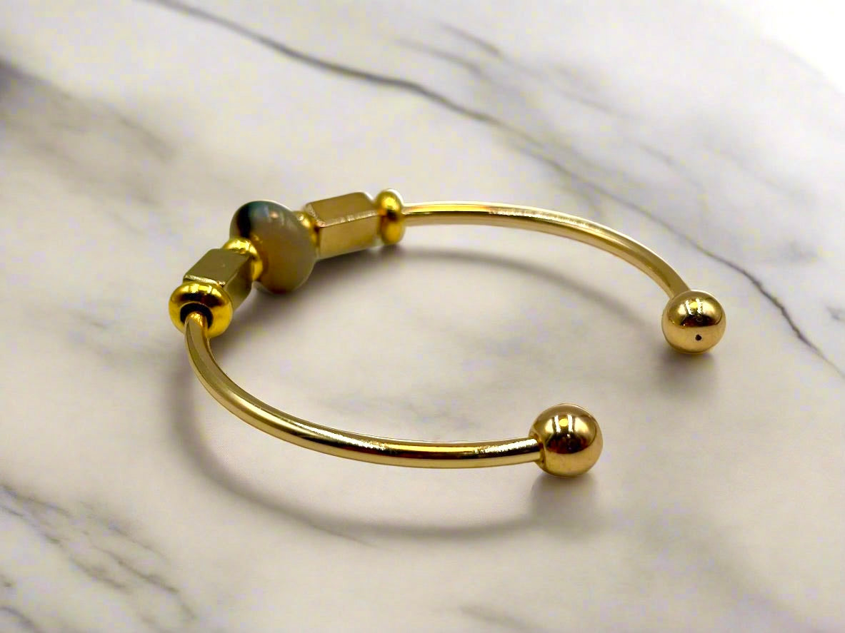 Smokey Agate - Single Cuff Bangle