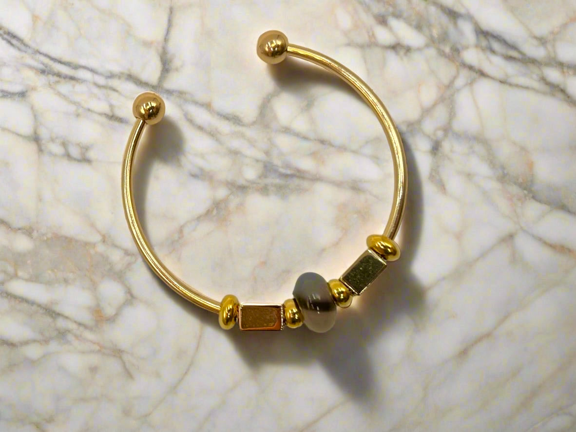 Smokey Agate - Single Cuff Bangle
