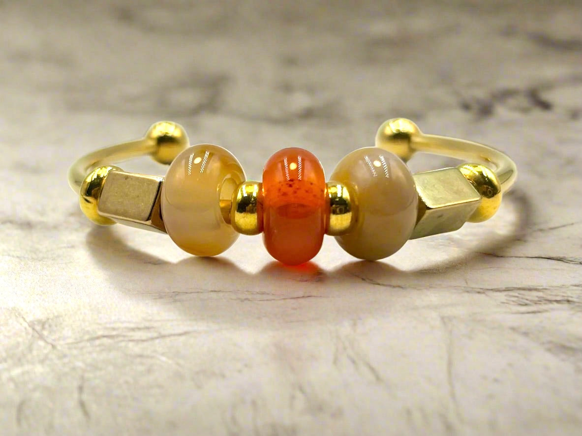 Carnelian Motif - Single Cuff Bangle