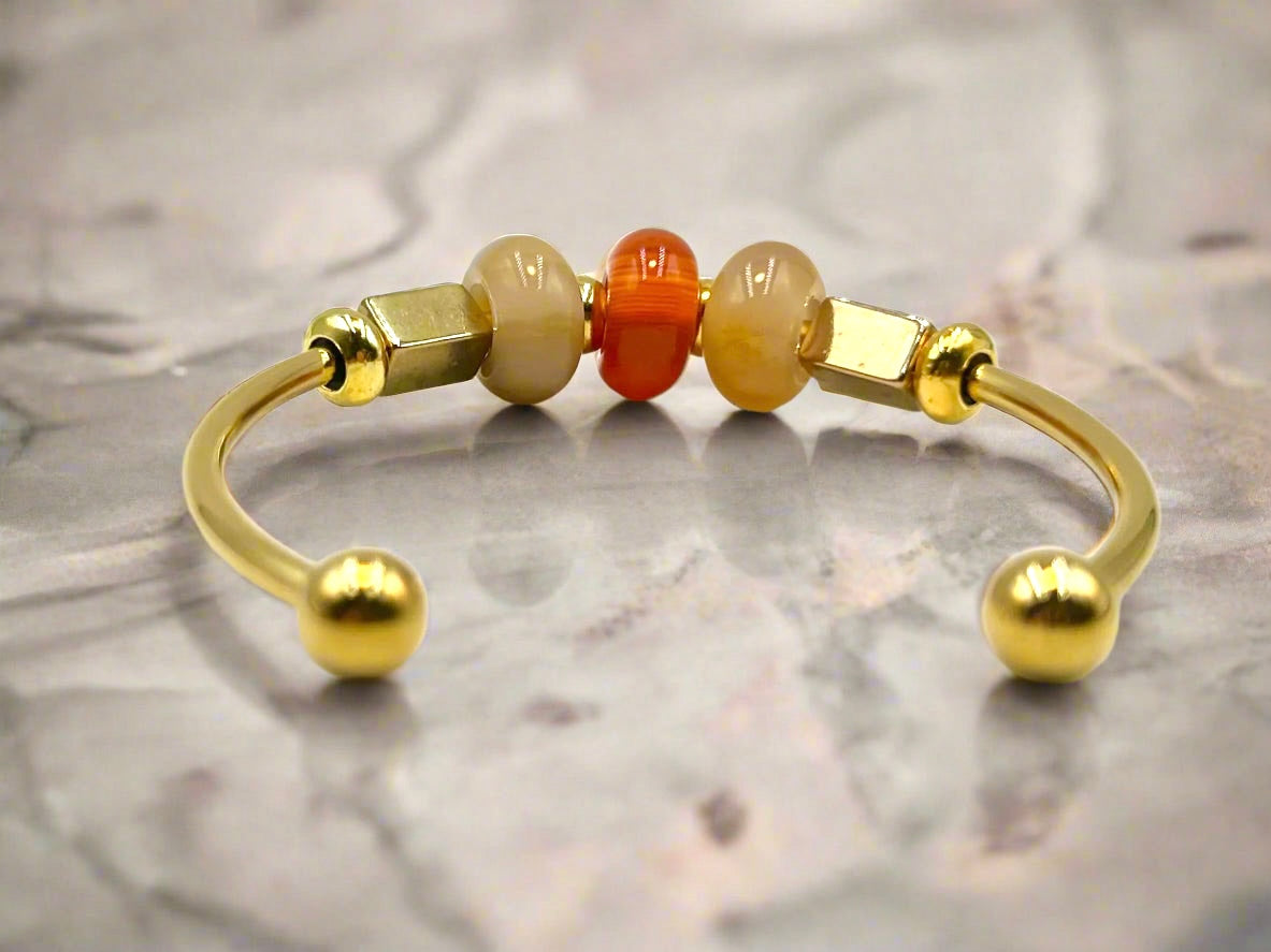 Carnelian Motif - Single Cuff Bangle