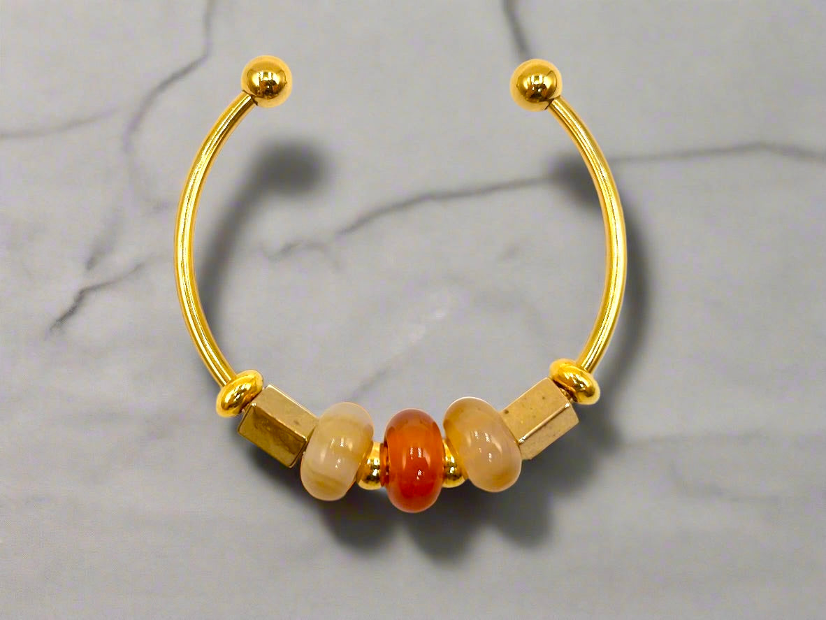 Carnelian Motif - Single Cuff Bangle