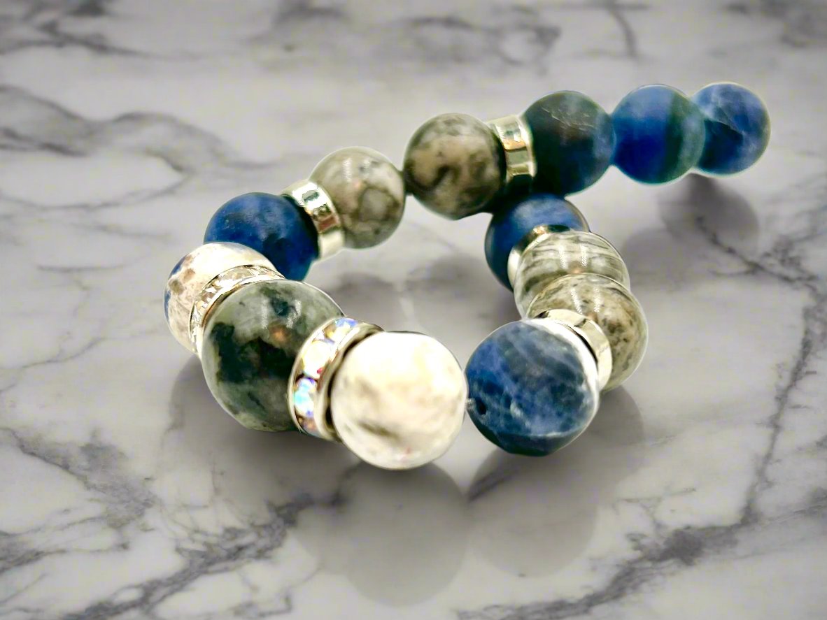 Frosted Sodalite - Single Strand Bracelet