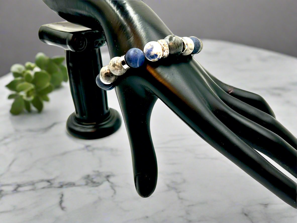 Frosted Sodalite - Single Strand Bracelet