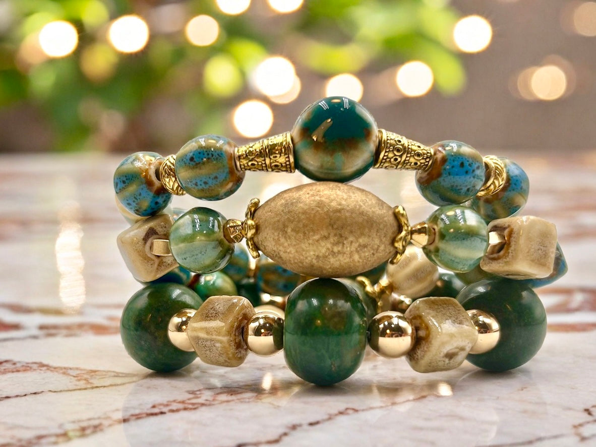 Jasper Tide - 3 Piece Bracelet Set