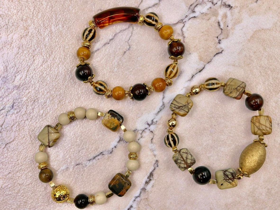 Picasso Jasper - 3 Piece Bracelet Set