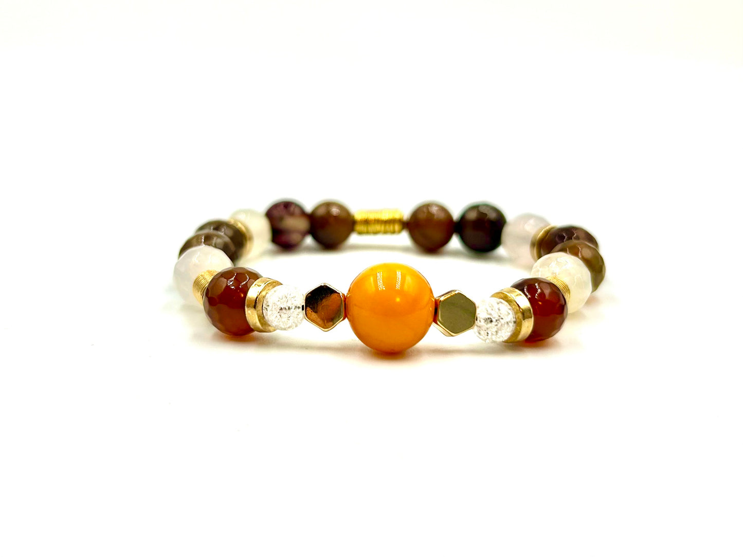 Amber on Ice - 3 Piece Bracelet Set
