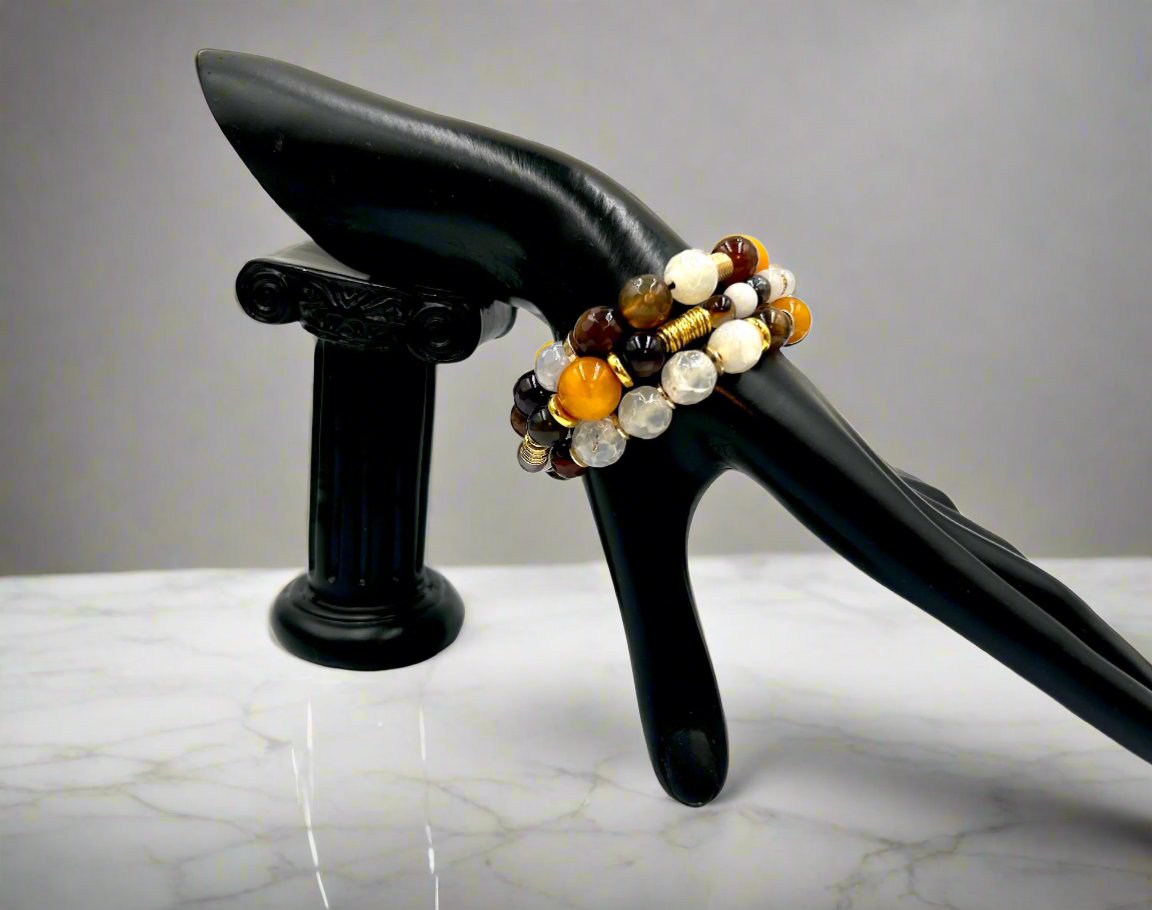 Amber on Ice - 3 Piece Bracelet Set
