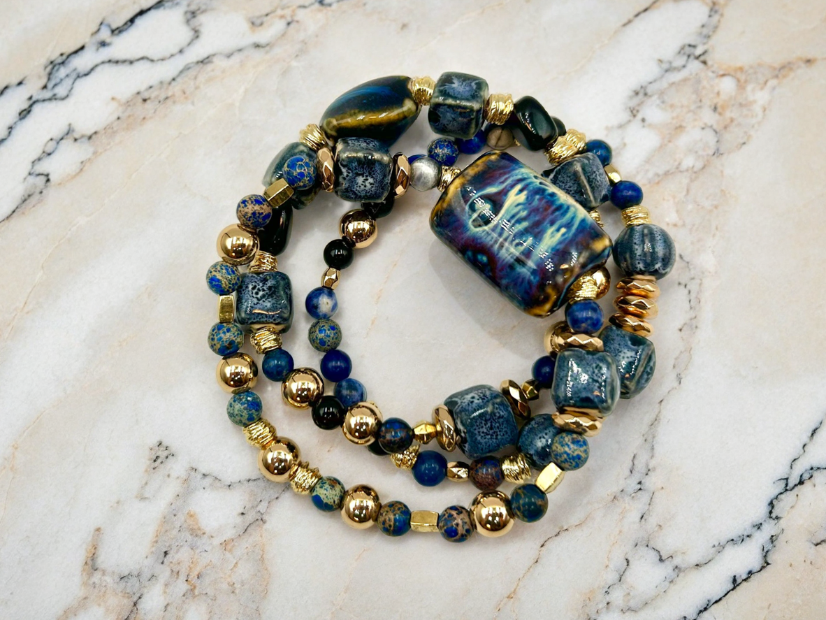 True Blue - Single Strand Bracelet
