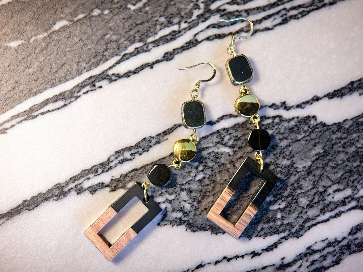Onyx Echo - Adjustable Earrings
