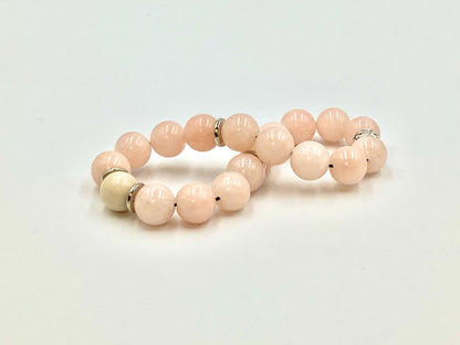 Soft Pink Jade - Single Strand Bracelet