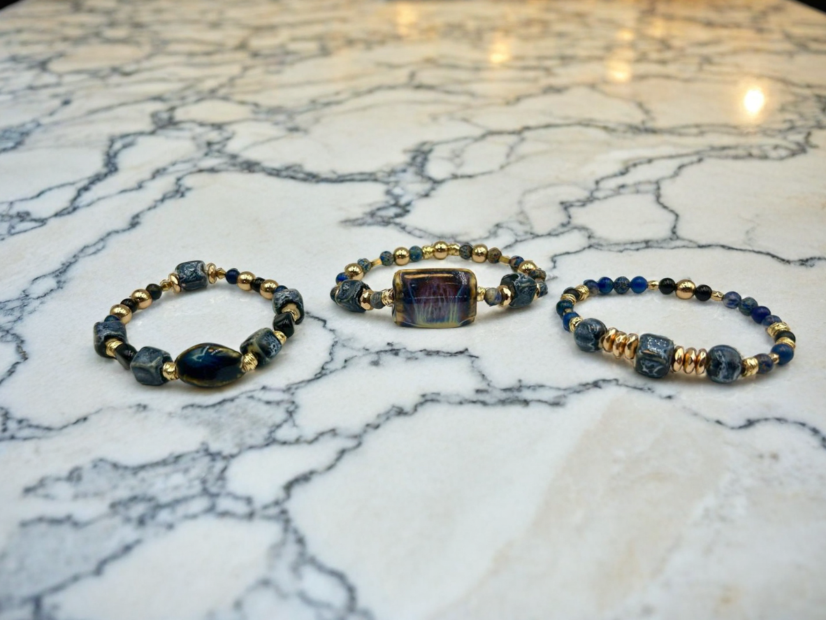 True Blue - Single Strand Bracelet