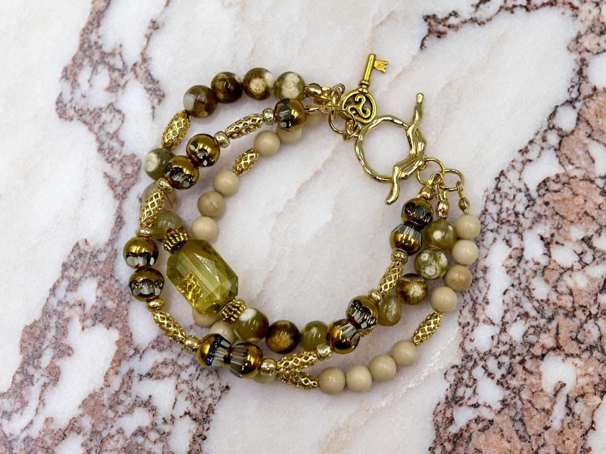 Emerald Tide  - Beaded Chain Necklace