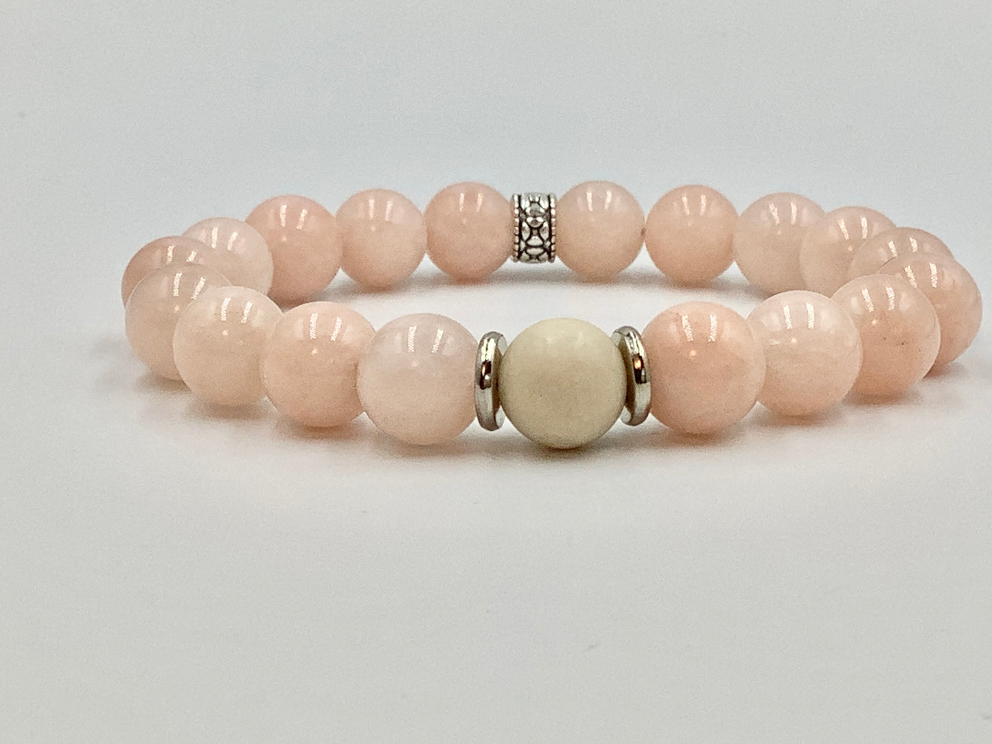 Soft Pink Jade - Single Strand Bracelet