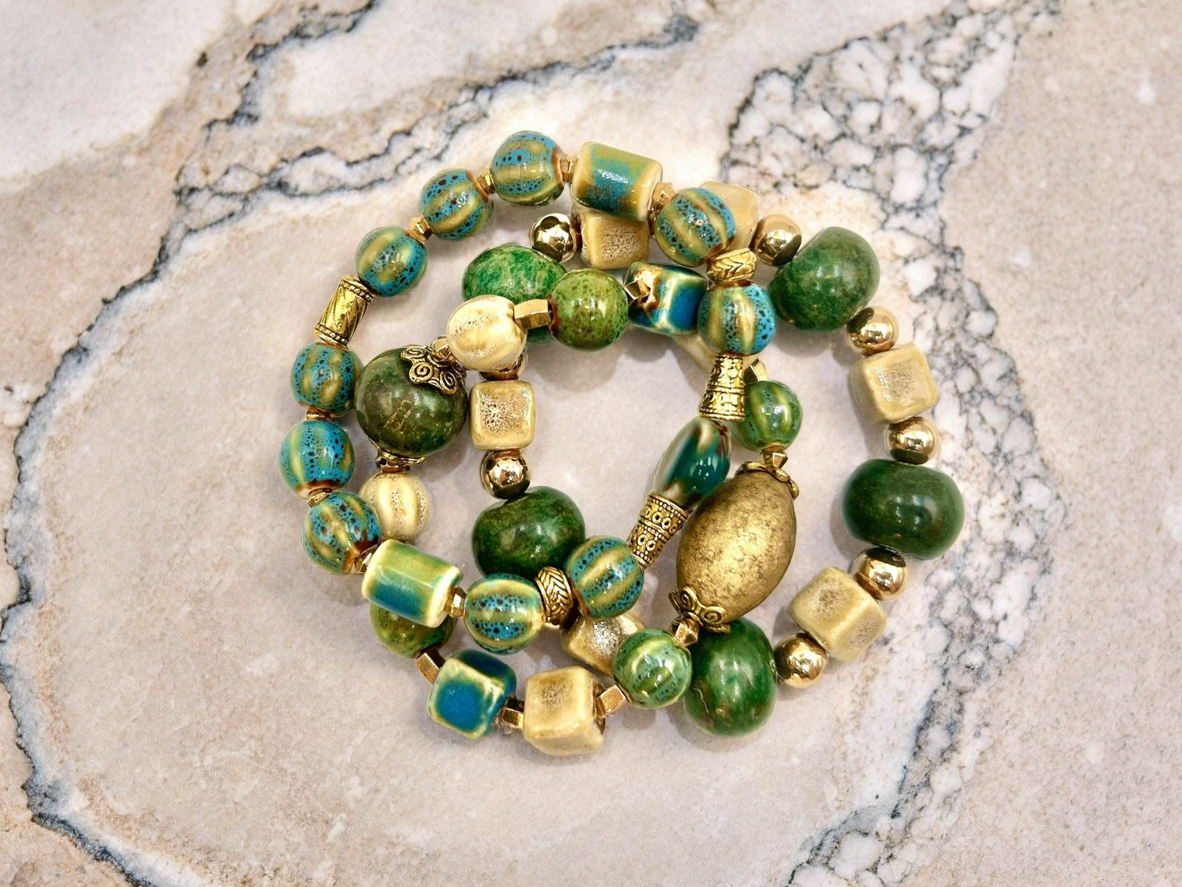 Jasper Tide - 3 Piece Bracelet Set