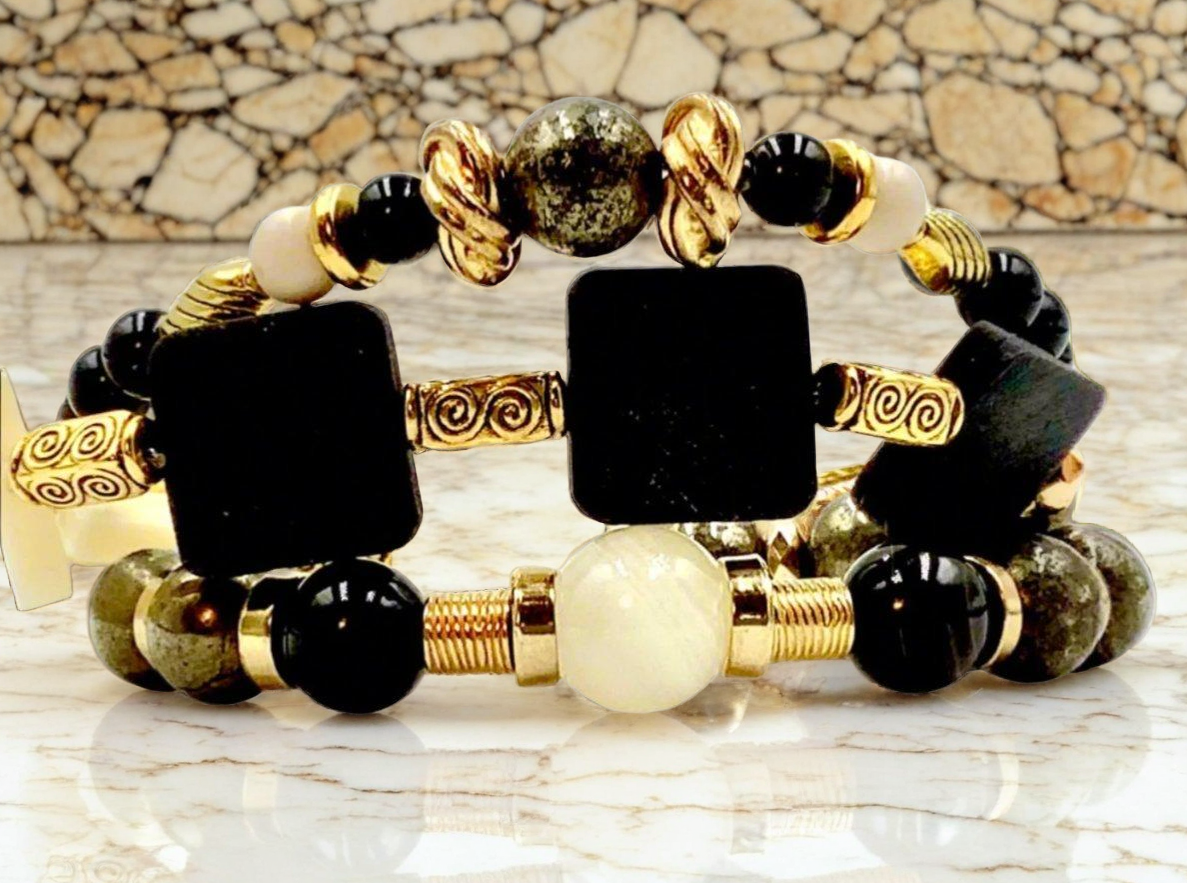 Ebony & Ivory - 3 Piece Bracelet Set