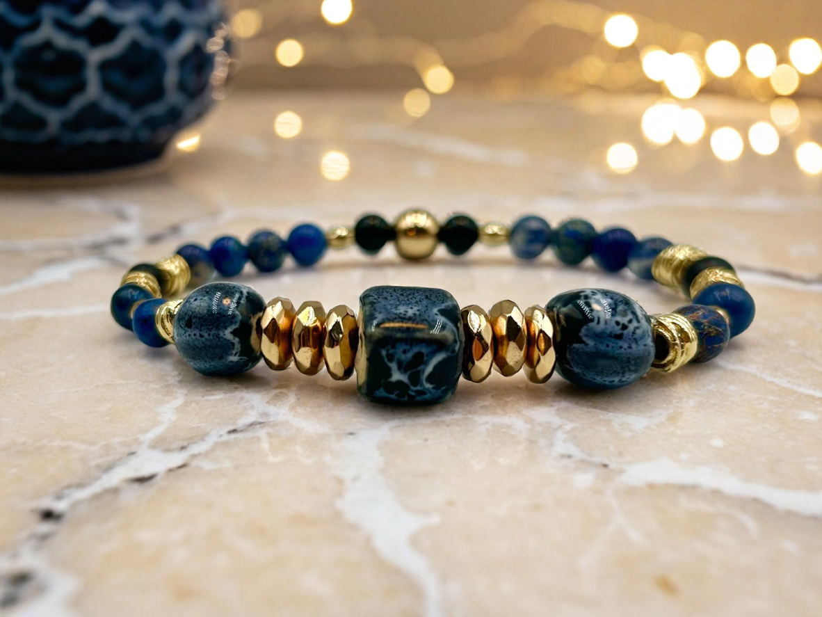 True Blue - Single Strand Bracelet