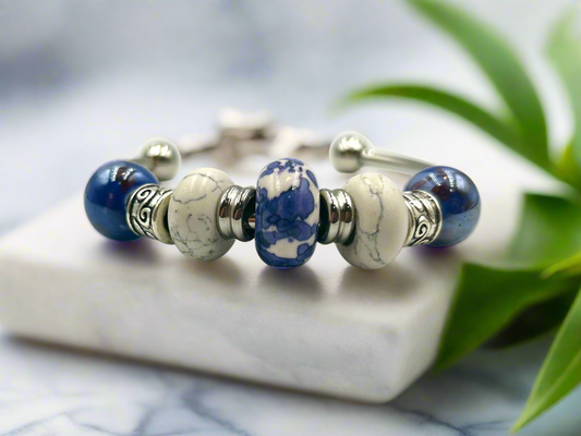 Blue Willow - Single Cuff Bangle