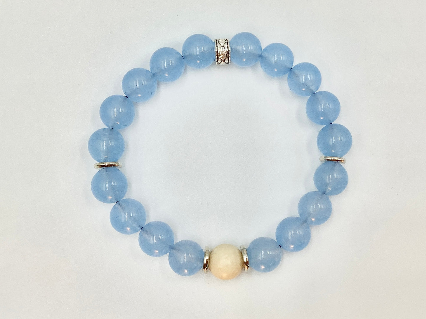 Powder Blue Jade - Single Strand Bracelet