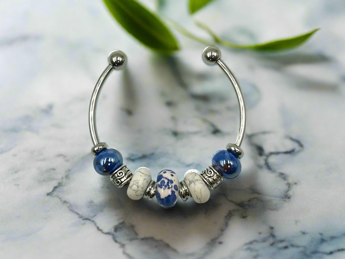 Blue Willow - Single Cuff Bangle