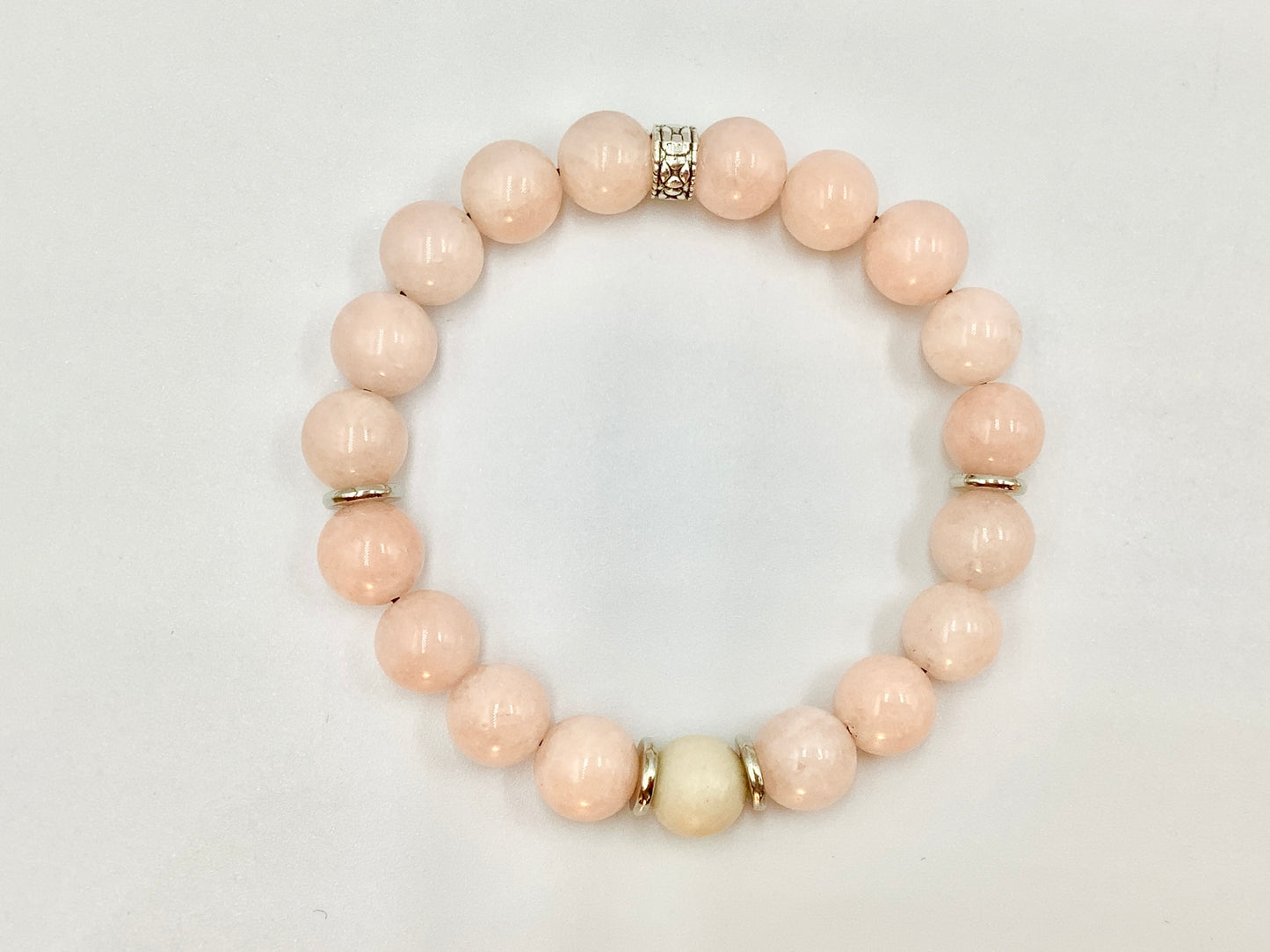 Soft Pink Jade - Single Strand Bracelet