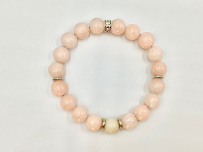 Soft Pink Jade - Single Strand Bracelet