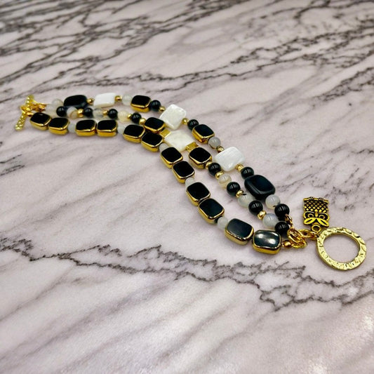 Ebony & Ivory - Multi Strand Bracelet