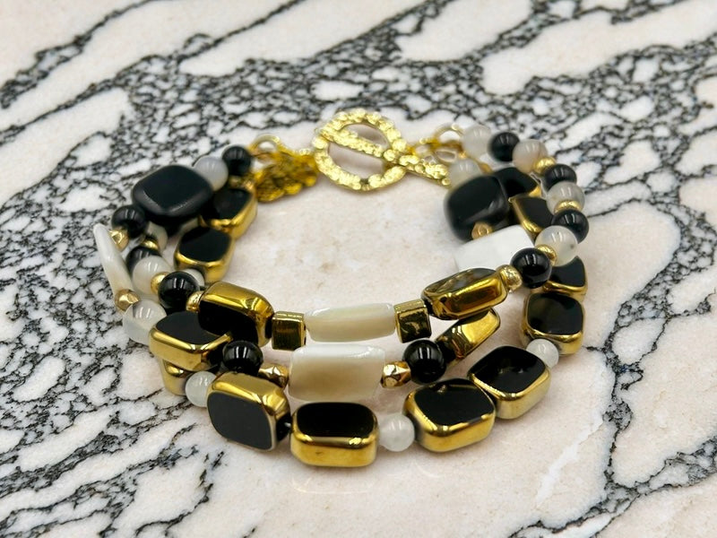 Ebony & Ivory - Multi Strand Bracelet