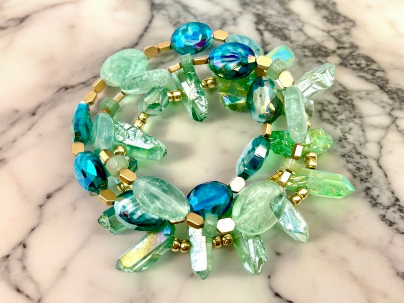 Aqua Embrace - 3 Piece Bracelet Set